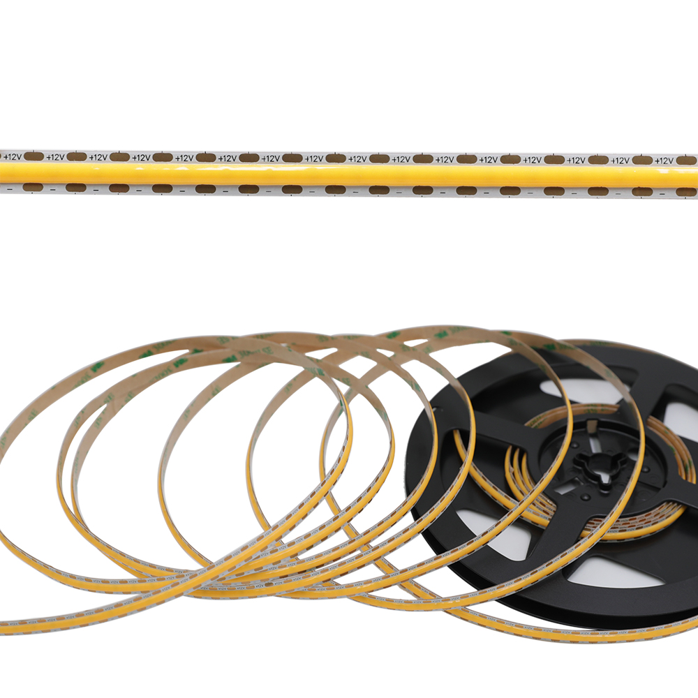 DC12V 8mm Width 512Chips/m Flexible COB High CRI 90+ LED Strip Light 5m/16.4ft Per Roll DC12V 8mm Width 512Chips/m Flexible COB High CRI 90+ LED Strip Light 5m/16.4ft Per Roll